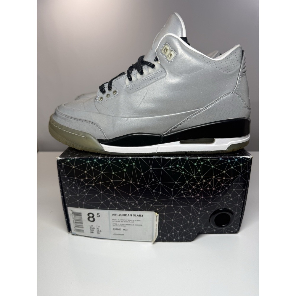 Air Jordan 3 5Lab3 Reflective Silver 2014 Size 8.5 Men OG Box Used